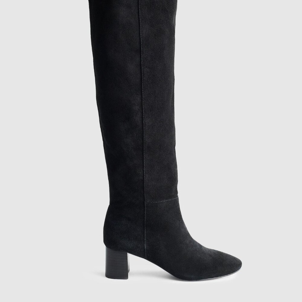 NWOT Madewell The Sylvia Over-The-Knee Boot in Suede Black - Picture 2 of 3